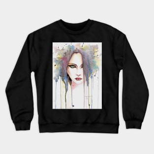 The Psychic Woman Fantasy Watercolor Art by Molly Harrison Crewneck Sweatshirt